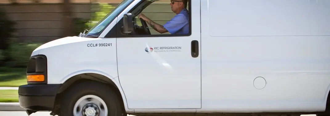 KIC Refrigeration service vehicle serving Eliot area